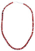 Genuine Sterling Silver Red Oyster Shell Bead Necklace RX114819